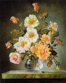 unknow artist Floral, beautiful classical still life of flowers.135 oil painting image